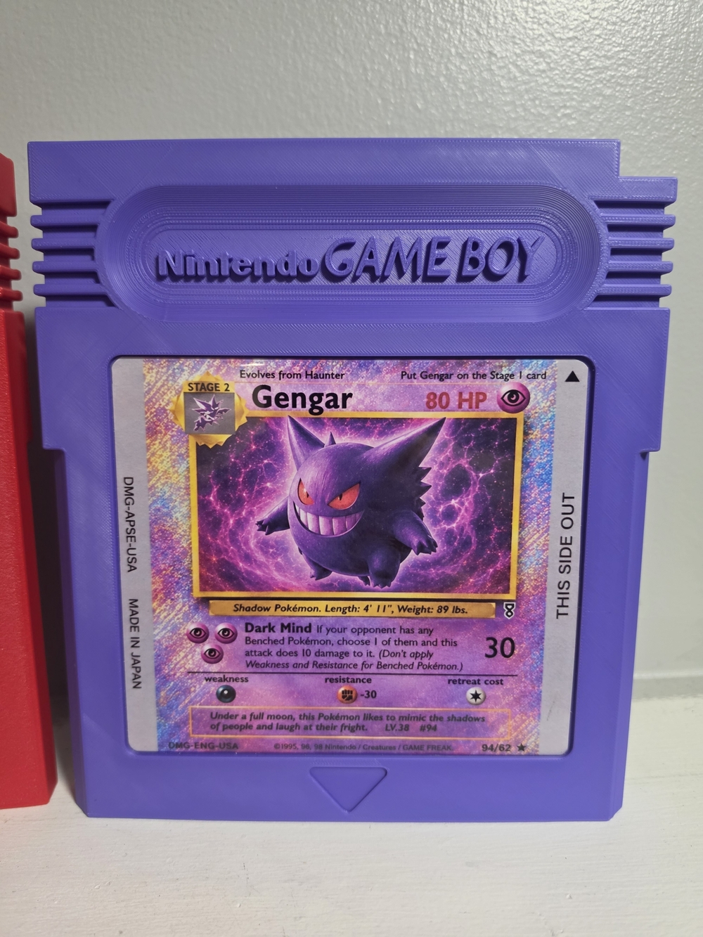 Nintendo Purple Game Boy Cartridge with Gengar Card Artwork